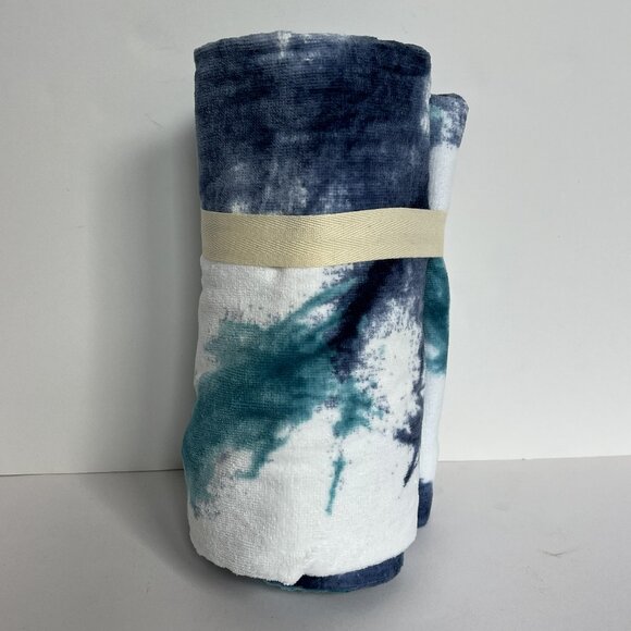 POTTERY BARN TEEN Set of 2 Tie Dye Burst Beach Towels BLUE/TEAL/NAVY NEW PB TEEN - Picture 6 of 8